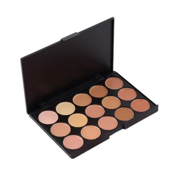 New 15 Colors Professional Concealer Contour Face Cream Makeup Palette + Wash Egg + Puff + Mermaid Foundation Brush + Oval Brush