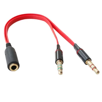 5pcs/lot 3.5mm Stereo Mini Jack 1 Female to 2 Male Y Splitter Earphone Audio Cable LCC77