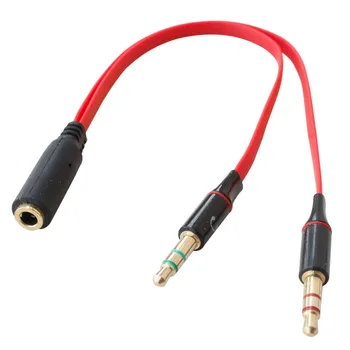 5pcs/lot 3.5mm Stereo Mini Jack 1 Female to 2 Male Y Splitter Earphone Audio Cable LCC77
