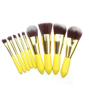 2017 9Pcs Wood Handle Makeup Eyeshadow Foundation Brush Set Concealer Cosmetic Pro Kabuki Blush makeup brushes