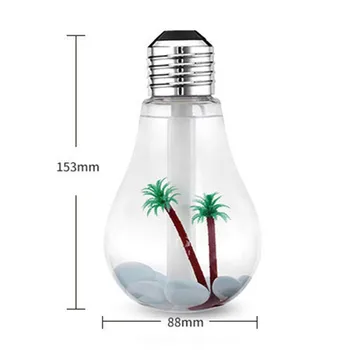 Bulb Style USB Portable Ultrasonic humidifier With Colorful led light Air humidifier for Home Office atomizer creative bottle