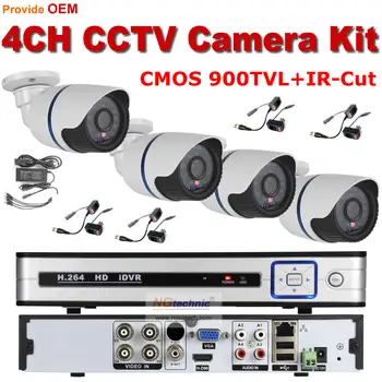 CMOS 900TVL 4pcs IR ourdoor CCTV Camera 4CH h.264/Full D1 with HDMI DVR Security Camera System DVR Kits