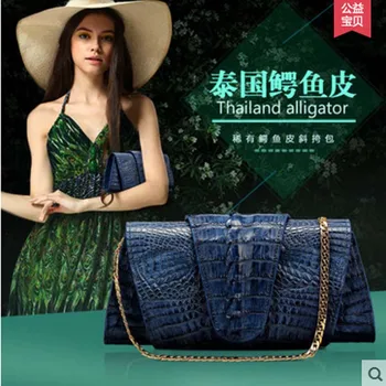Yuanyu 2017 new hot Import crocodile women chain bag fashion leather single shoulder bag small dinner packages