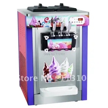 Commercial Ice Cream Machine 3 Heads Desktop Soft Ice Cream Maker 22~25 Liters/h for amusement parks snack shops school stores