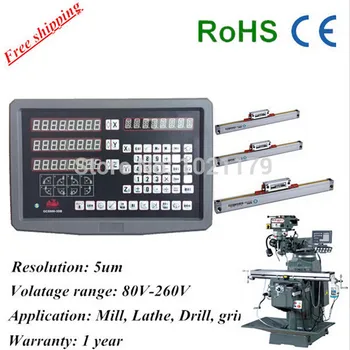 High accuracy complete set milling lathe drill boring CNC machine 3 axis digital readout dro with linear scale