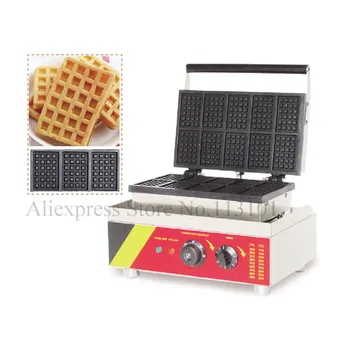 Small rectangle waffle machine non-stick pan stainless steel rectangle waffle maker with 10 pcs waffle moulds in one tray
