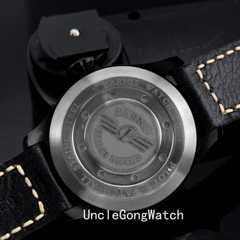 47mm Parnis Black Dial Luminous Dial and Hands Power Reserve Automatic Men's Watch PA4708PB