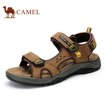 Camel sandals spring and summer men sandals breathable leisure exposed toe leather beach sandals A622344217