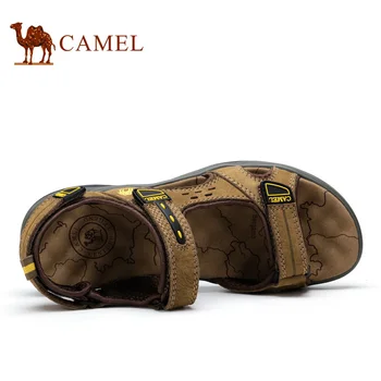 Camel sandals spring and summer men sandals breathable leisure exposed toe leather beach sandals A622344217