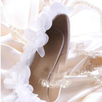 Lace Flower Wedding Shoes Crystal Bridemaid Shoes Handmade Bridal Shoes Party Prom Shoes Plus Size