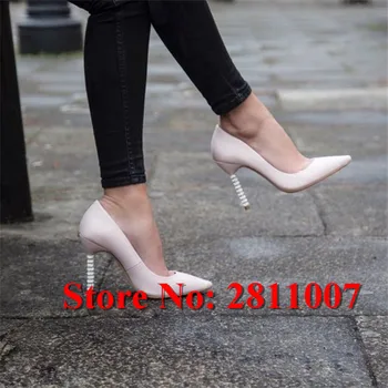 Bridal Collection Metallic Leather Crystal Embellished Silver Leather Pumps Pointed Toe Slip On Stiletto High Heel Wedding Shoes