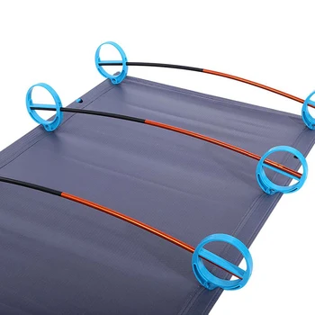 Outdoor Folding Bed Camping Mat Single Cot Sturdy Comfortable Portable Sleeping Supplies With Aluminium Frame