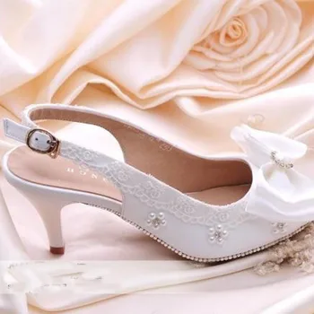 Wholesales High Heeled Promotion Fashion Designer Shoes Rhinestone Dance Shoes Imitation Pearl Wedding Bridal Dress Shoes