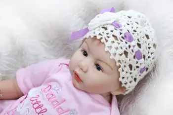 55cm Silicone Reborn Baby Doll kids Playmate Gift For Girls 22 Inch Baby Alive Soft Toys For Bouquets Doll Bebe Reborn