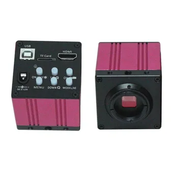 HD 14MP HDMI USB Digital Industry Video Inspection Microscope Camera Set TF Card Video Recorder+28X-600X C-MOUNT Zoom Lens