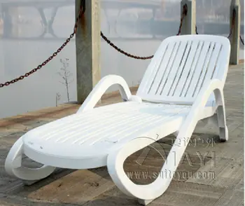 Plastic White color Outdoor furniture beach chair lounger for swimming pool Patio furniture transport by sea