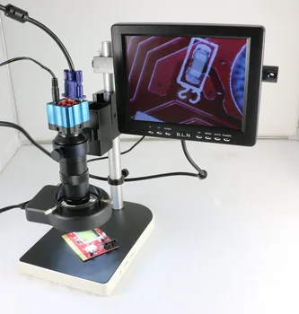 Industrial Microscope Camera VGA outputs 2MP IR Remote Control+130X Zoom C-mount Lens+56 LED light+stand for Lab Observing
