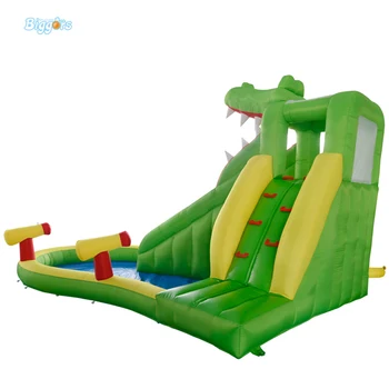 DHL Inflatable Bouncer Crocodile Jumper with Long Slide with Blower for Kids