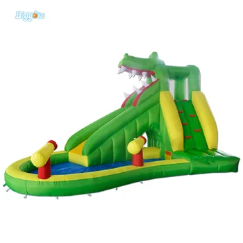 DHL Inflatable Bouncer Crocodile Jumper with Long Slide with Blower for Kids