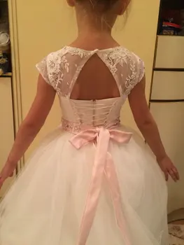Lace Glitz Pageant Dresses Long Flower Girls Dresses For Wedding Gowns Ball Gown vestido de daminha