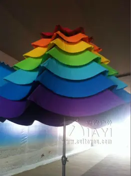 3.3 meter 8 ribs rainbow patio umbrella garden parasol outdoor furniture covers sunshade for Christmas decor