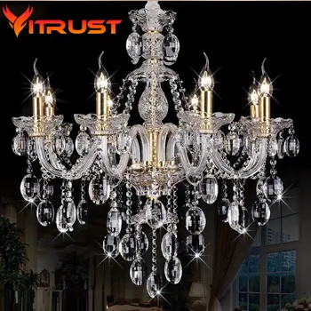 Mordern dining room chandeliers led light branches glass candle chandeliers bedroom candiles de cristal chandeliers suppliers