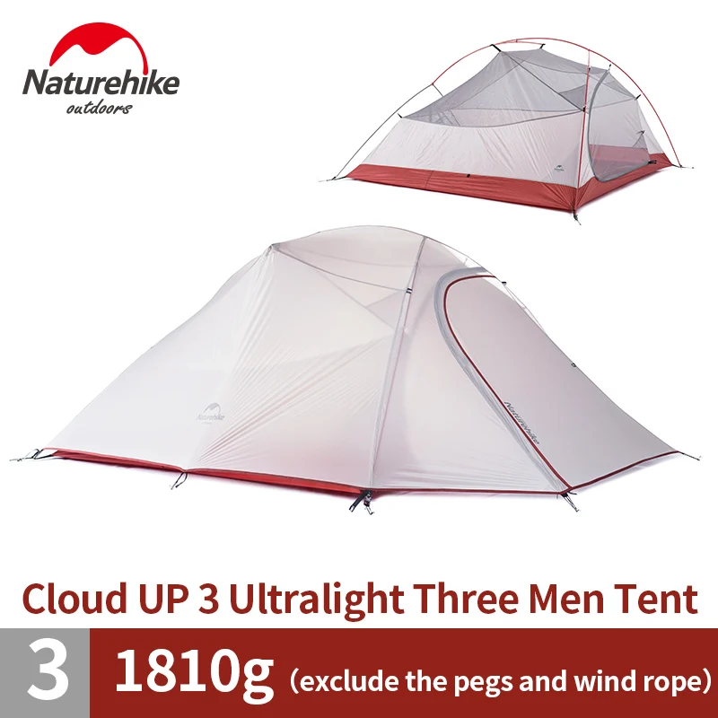 Naturehike Outdoor Travel Camping Tent Ultralight 3-4 Person Four Season Tent Double Layer Waterproof Shelter Camping Equipment