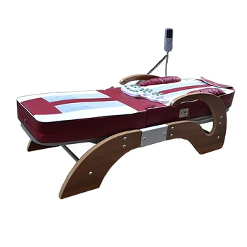 BYRIVER Brand Electric 9 Roller Infrared Heating Wooden Jade Stone Therapy Massage Bed Table Massager