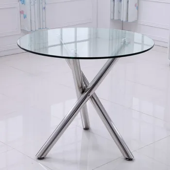 Transparent toughened glass table. Fashion negotiation table. Glass table.