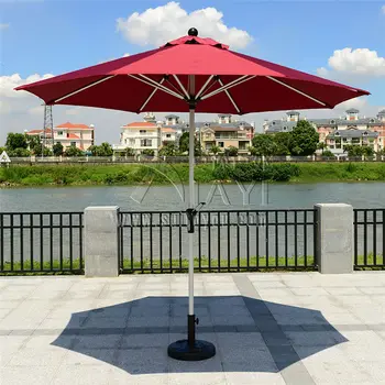 2.7 meter brushed aluminum outdoor sun umbrella patio covers garden parasol sunshade ( no base )