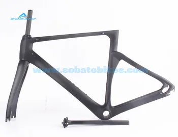 Carbon road axle thru bike frame , 46 cm Cabon disc road bike frame , Carbon frame PF30 or BSA BB86