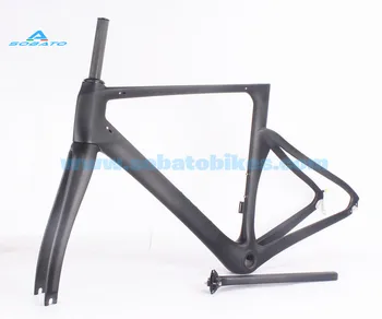 Carbon road axle thru bike frame , 46 cm Cabon disc road bike frame , Carbon frame PF30 or BSA BB86