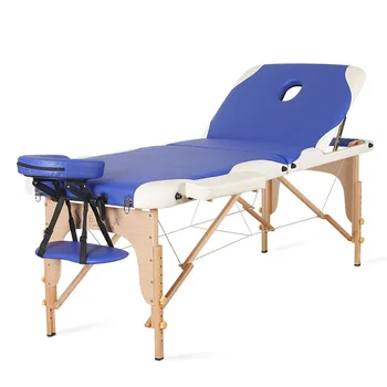 Home Use Foldable Portable Body Spa Massage Table Bed Adjustable Salon Furniture Sale Wooden Folding Bed Beauty Massage Table