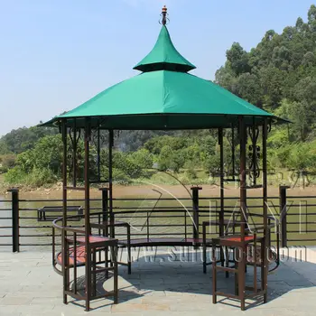 Dia 3.5 luxury meter steel iron durbble outdoor gazebo tent patio pavilion canopy garden sun shade furniture house