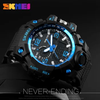 NEW Brand SKMEI Big Dial Quartz Digital Watch Man military Clock LED Waterproof Outdoor Sports Watches Men Relogio Masculino