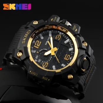 NEW Brand SKMEI Big Dial Quartz Digital Watch Man military Clock LED Waterproof Outdoor Sports Watches Men Relogio Masculino