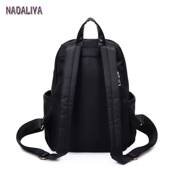 NADALIYA 2017 Waterproof Nylon Black Student Shoulder Back Bag Preppy Style Backpacks for Teenage Girls Women Fashion Backpack