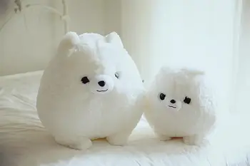 Fluffy Amuse Fuwa-mofu Pometan and Nakamatachi BIG Plush Dog Stuffed Puppy White Black Brown Colour Ball Shaped
