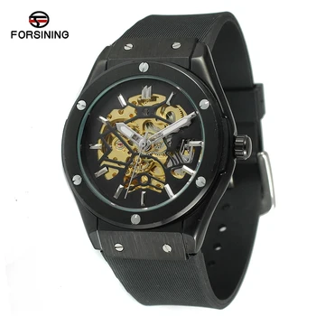 Top Brand Luxury Watches Men Automatic Skeleton Watch relogio masculino Male Silicone band Strap mechanical Watch Sport Clock