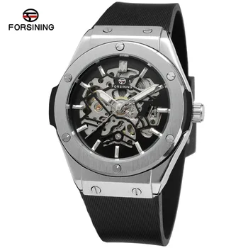 Top Brand Luxury Watches Men Automatic Skeleton Watch relogio masculino Male Silicone band Strap mechanical Watch Sport Clock