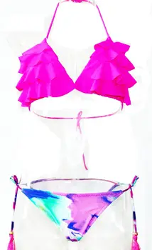 2016 New Sexy Patchwork Women SwimwearPush Up Bikini Set Neon Swimsuit Biquini Sexy Bathing Suit