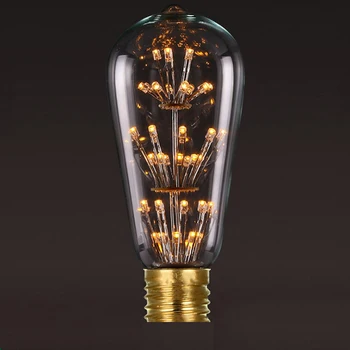 Edison Bulb Retro Lamp E27 Bulb 110V 220V 3W Star Droplight Coffee Shop Creative Light Bulbs Holiday Party Decoration Light