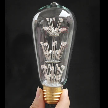 Edison Bulb Retro Lamp E27 Bulb 110V 220V 3W Star Droplight Coffee Shop Creative Light Bulbs Holiday Party Decoration Light