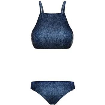 2016 Summer styles New Triangle Sexy crop top hang High neck Bikinis set push up Swimwear Women Swimsuit Beach bathing suit