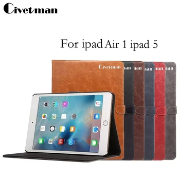 Civetman Gold Crazy Horse Smart Case For iPad Air & ipad 5 Cover Stand Tablet books case Designer Leather Cover For Apple ipad 5