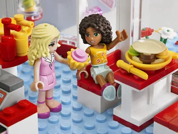 BELA Friends Series City Park Cafe Building Blocks Classic For Girl Kids Model Toys Marvel Compatible Legoe