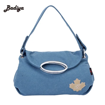 Korean Style Women Bag Casual Canvas Cross Body Bags Large Capacity Zipper Shoulder Bag Metal Handle Ladies Handbags