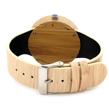 BOBO BIRD H11 Brand Design Bamboo Wooden Watches for Women Men Wood Dial Quartz Watch Leather Grain Band Relojes Watch Gift OEM