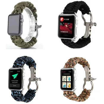 Sports Woven Nylon Rope Bracelet Strap Watch Band For iWatch Apple Watch Replacement Band 38mm 42mm