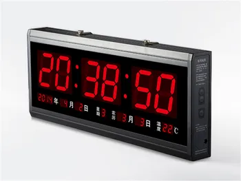 HT4819SM-4,,Aluminum Large Digital LED Wall Clock ,Big Watch Modern Design,Digital clock! Led electronic calendar